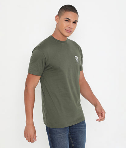 Men Solid Green Leisurewear Cotton Tee - 002