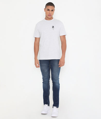 White Melange Men Leisurewear Cotton Tee - 002
