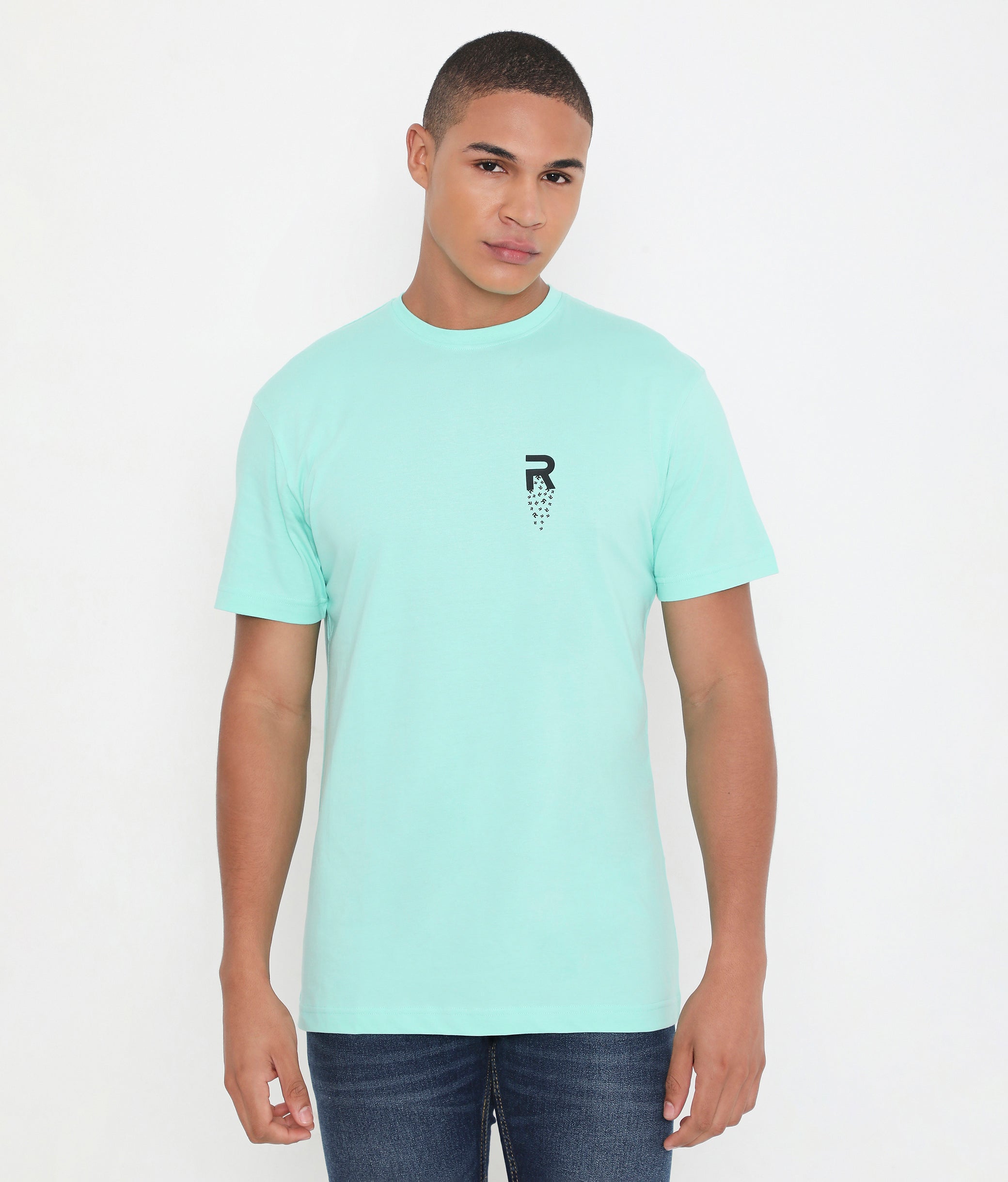 Men Solid Mint Leisurewear Cotton Tee - 002