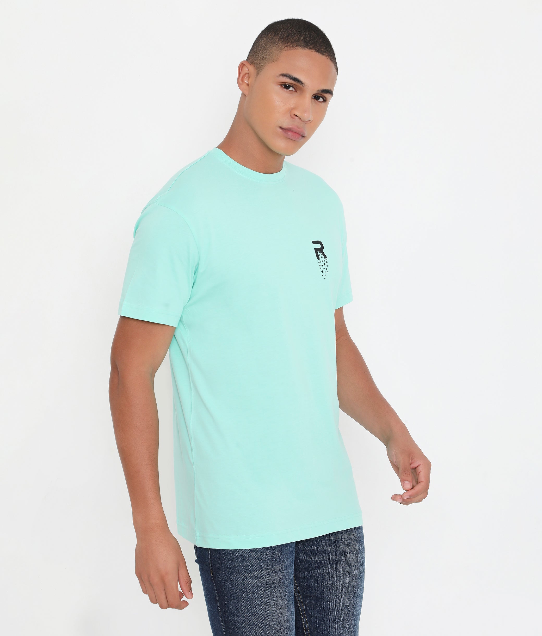 Men Solid Mint Leisurewear Cotton Tee - 002