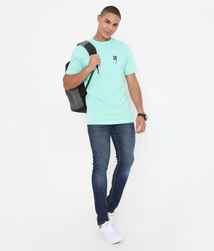 Men Solid Mint Leisurewear Cotton Tee - 002