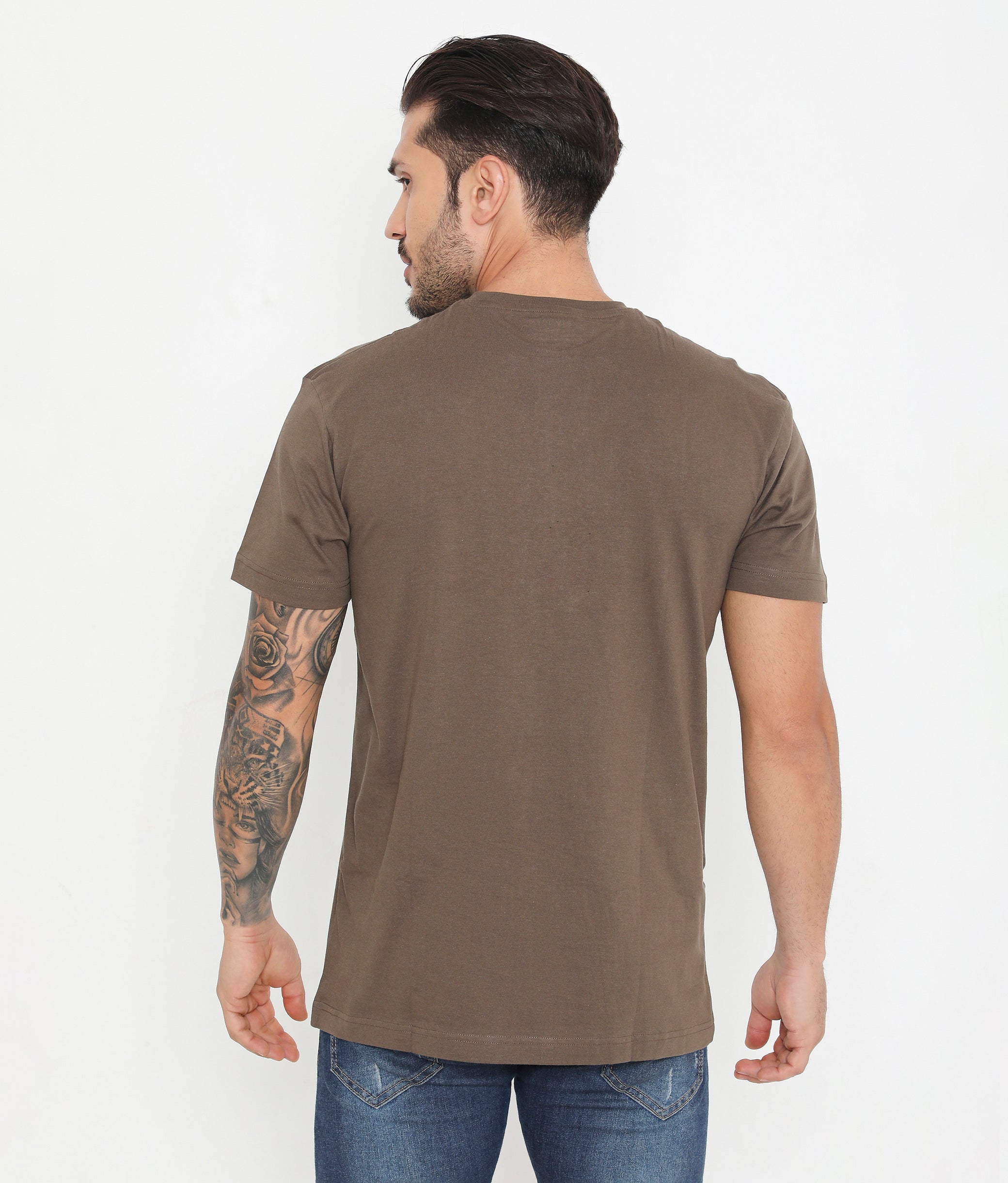 Men Solid Seawood Leisurewear Essential Cotton Tee - 004