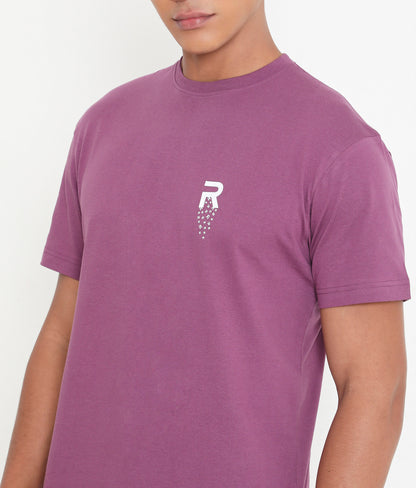 Men Solid Purple Leisurewear Cotton Tee - 002