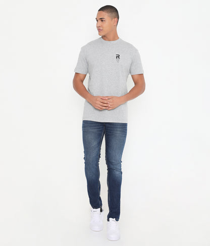 Men Grey Melange Leisurewear Cotton Tee - 002