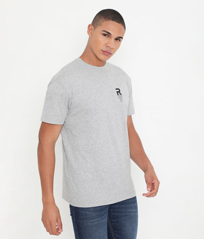 Men Grey Melange Leisurewear Cotton Tee - 002