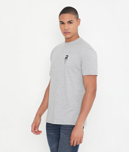 Men Grey Melange Leisurewear Cotton Tee - 002