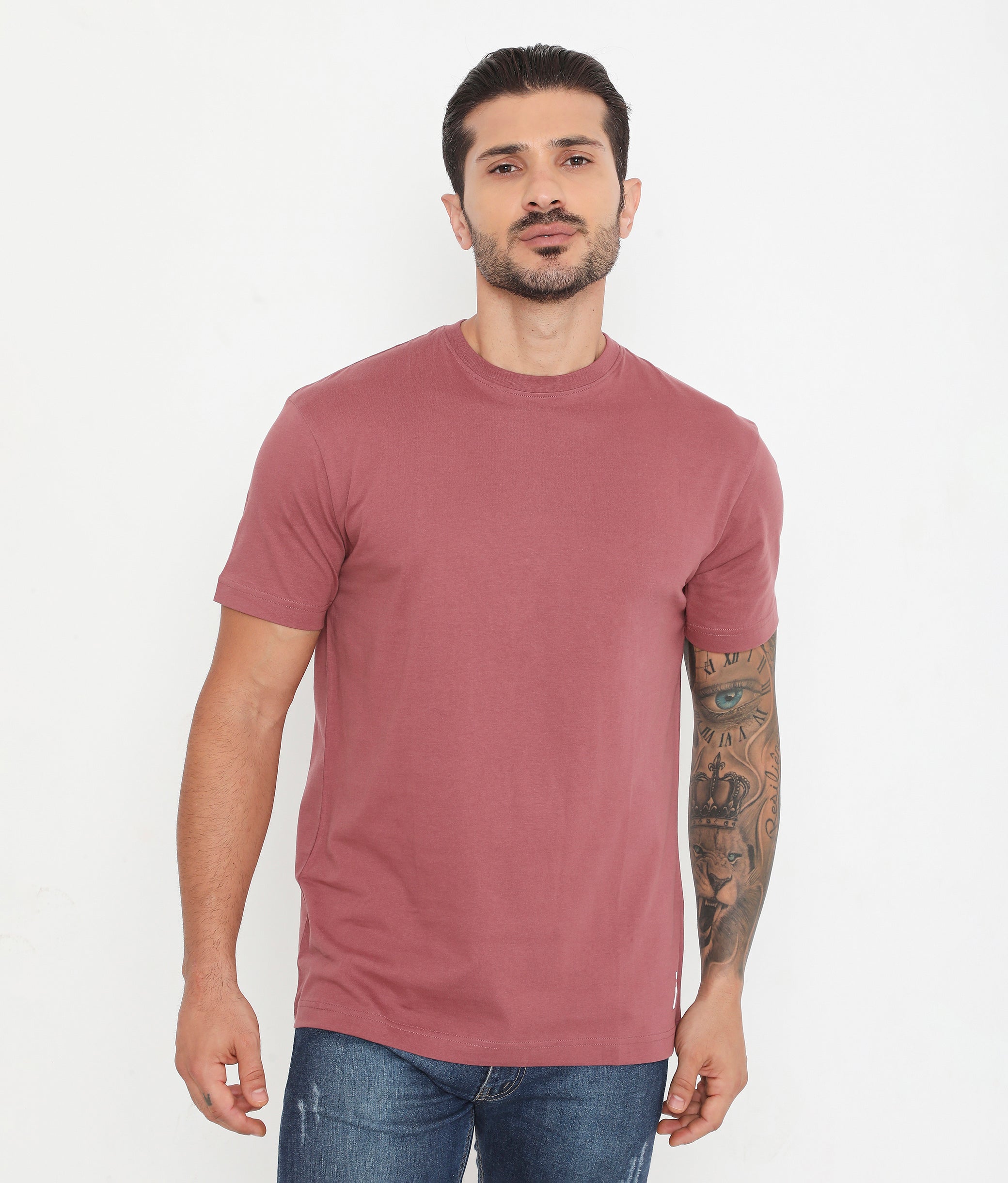 Men's Leisurewear Essential Cotton Tee - 004 - Red Roan