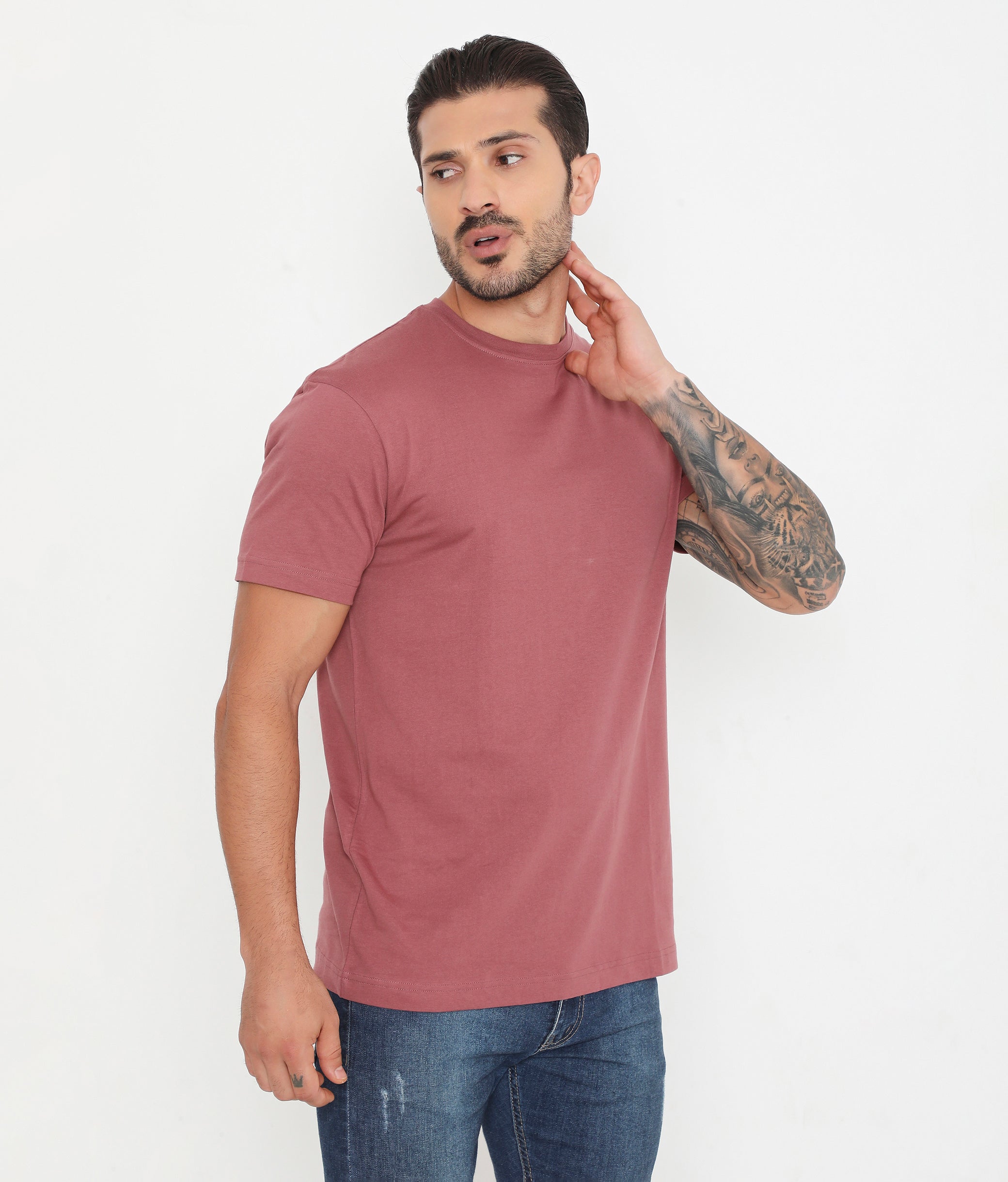 Men's Leisurewear Essential Cotton Tee - 004 - Red Roan