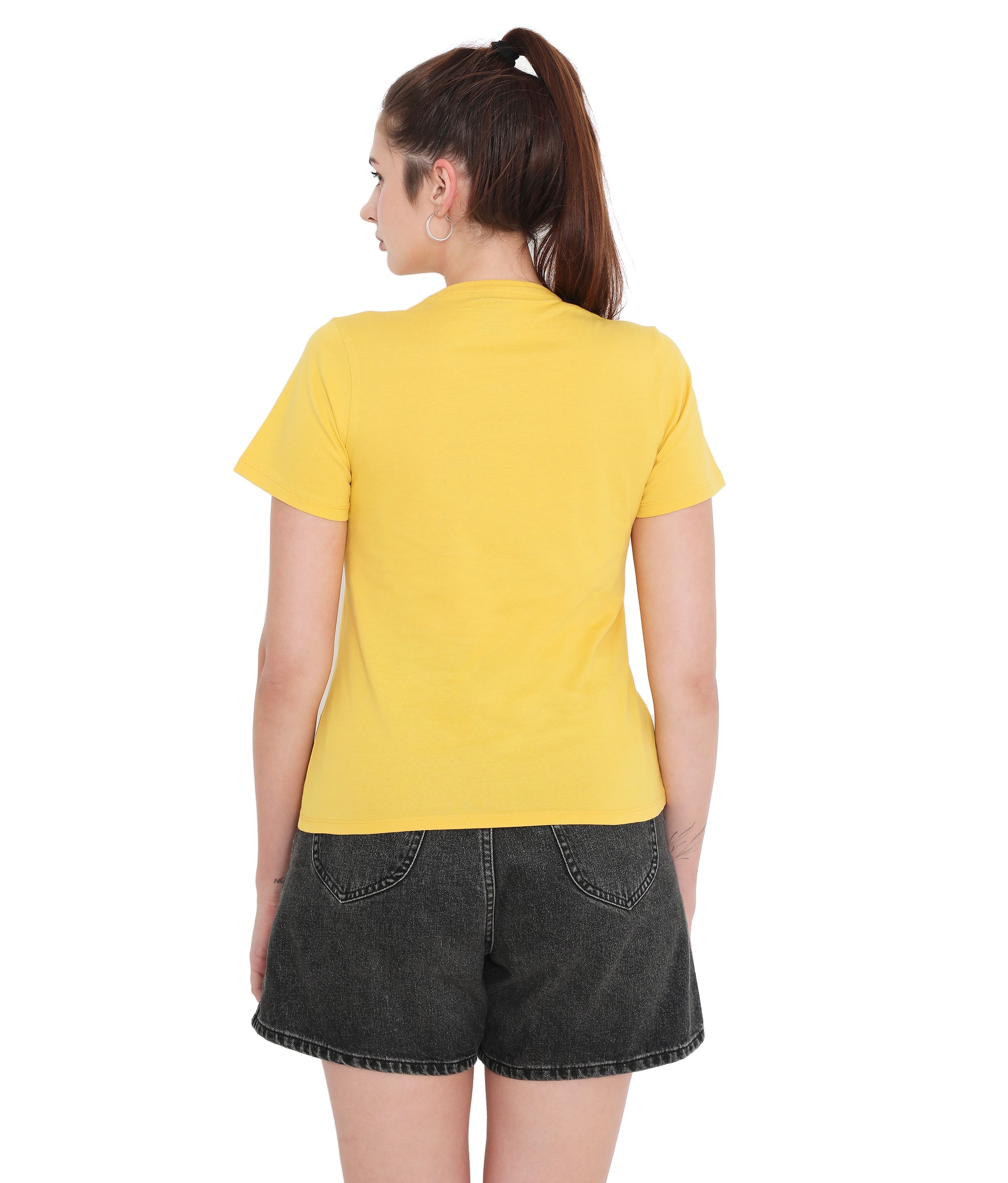 Sunshine Yellow Women's Essential Cotton T-Shirt - 002