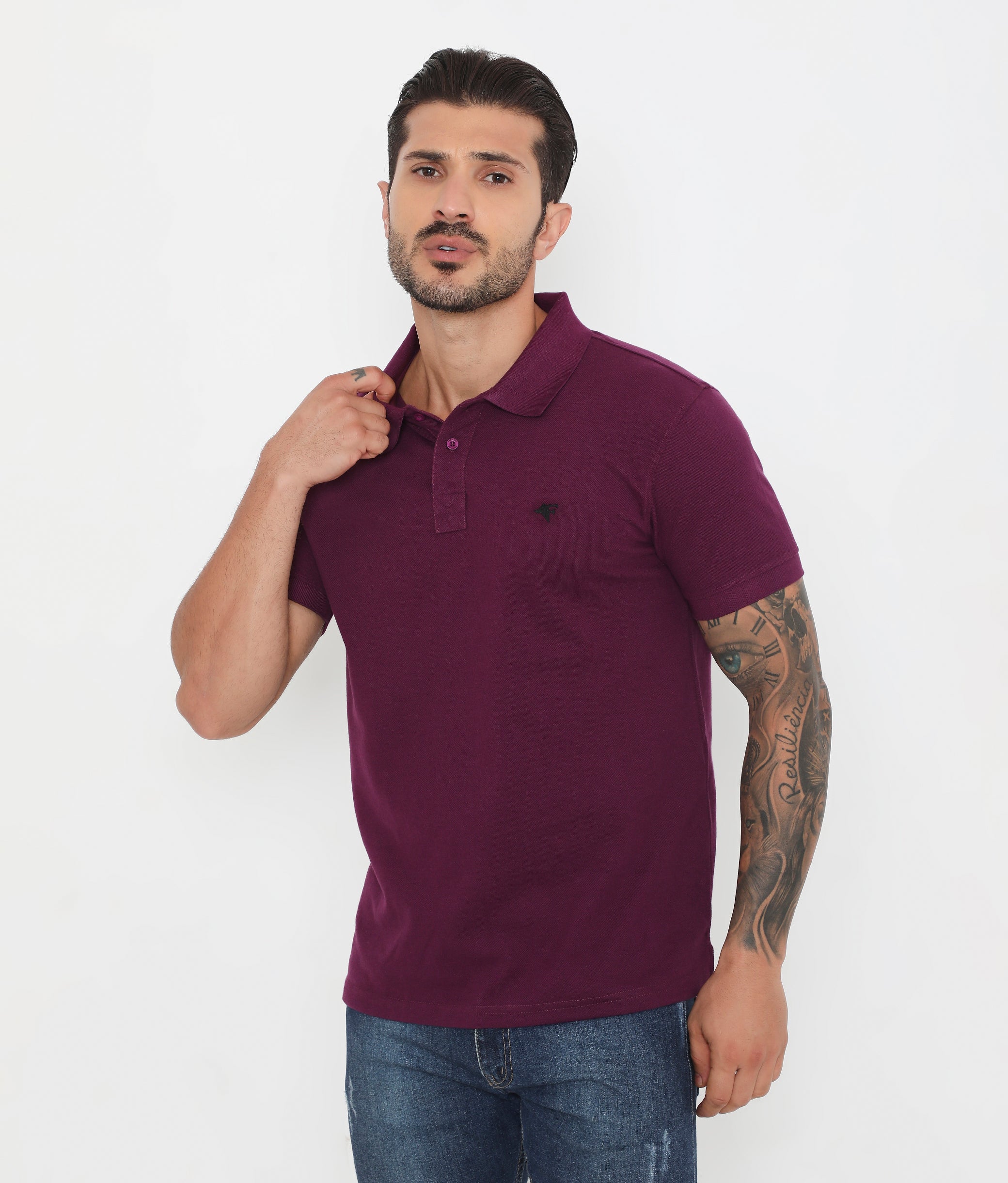 Men Classic Cotton Polo T-Shirt - Grape