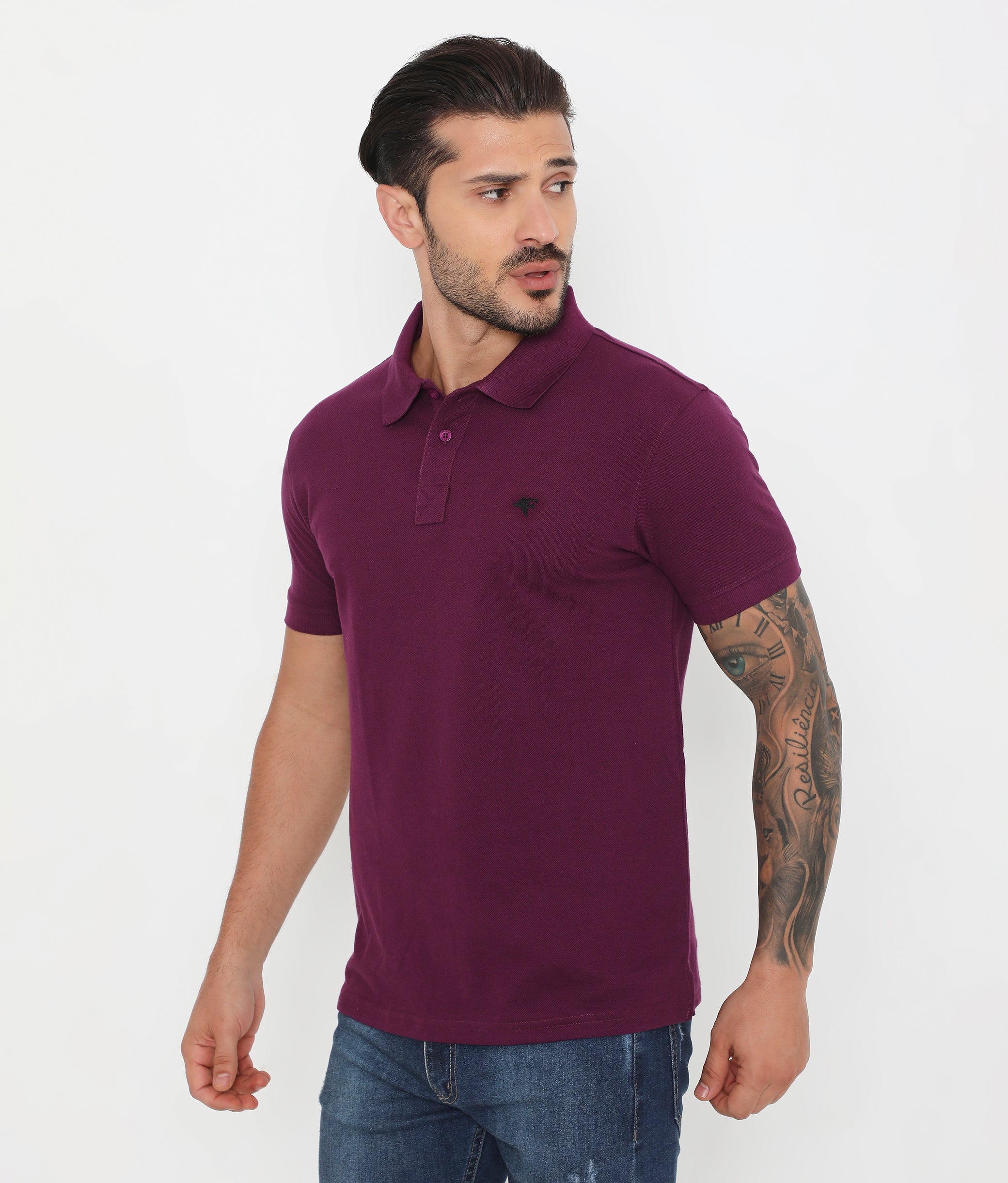 Men Classic Cotton Polo T-Shirt - Grape