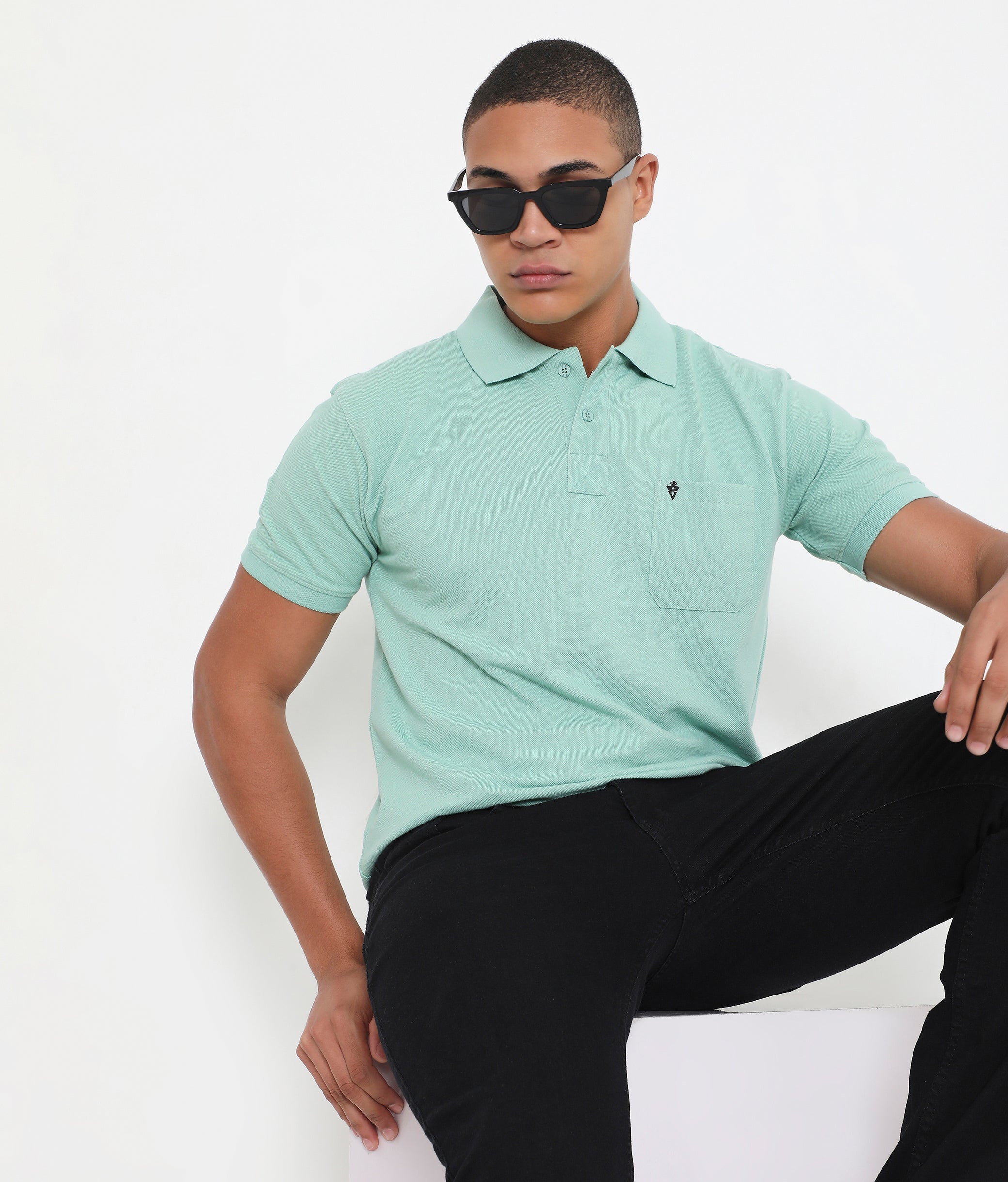 Men Pista Essential Cotton Polo T-Shirt with Chest Pocket