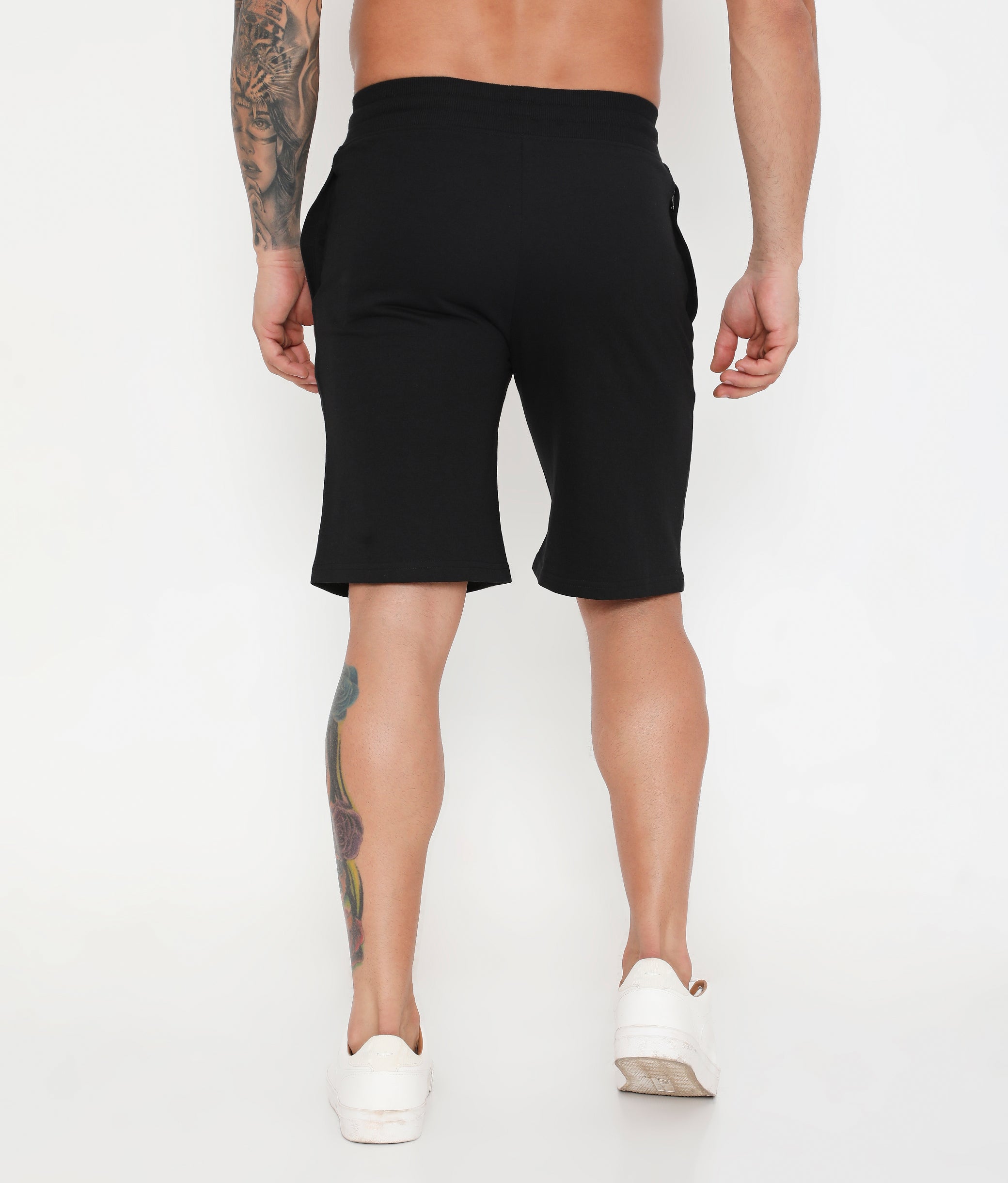 Men 002 Active Cotton Shorts- Black