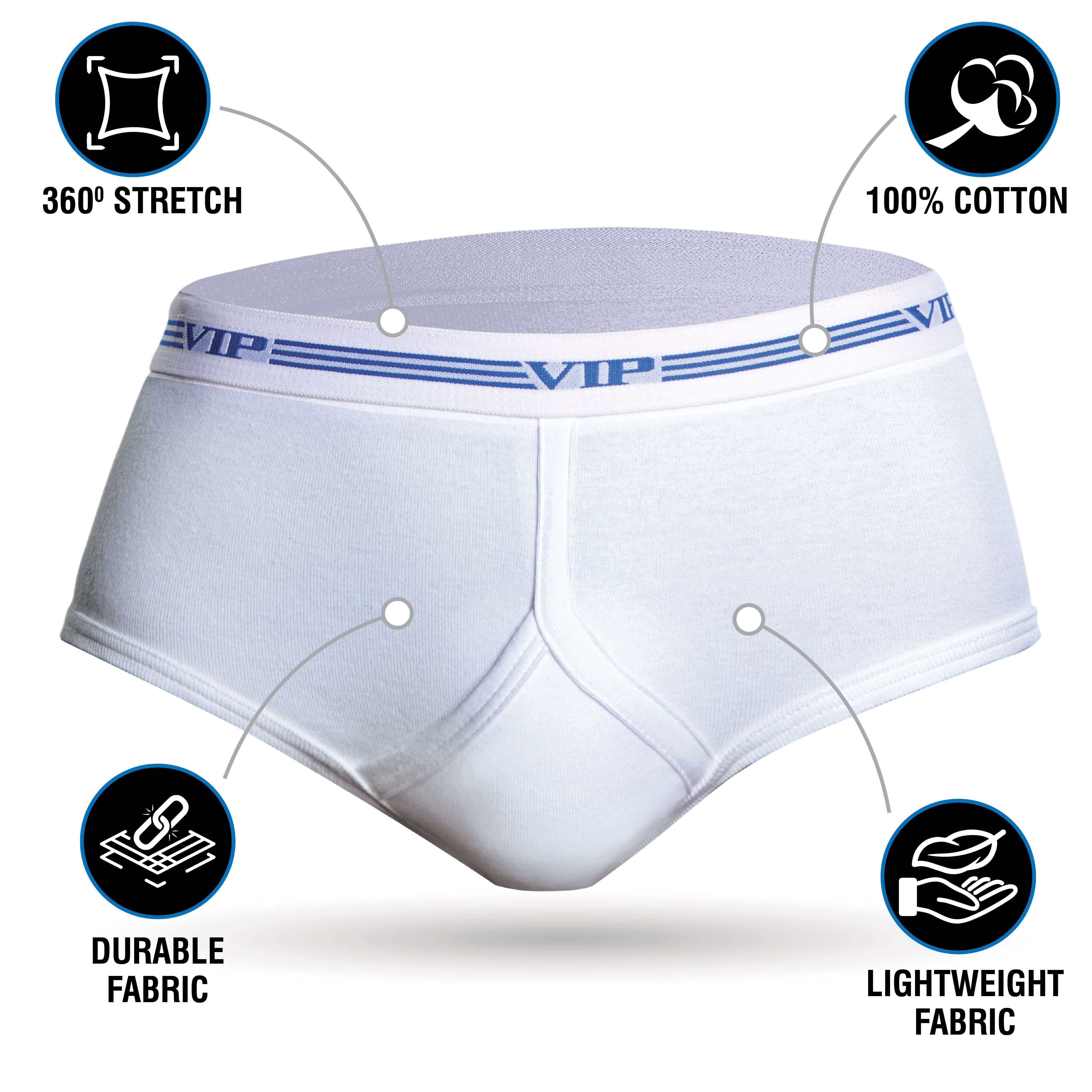 Signor Cotton Briefs for Men - White Colour