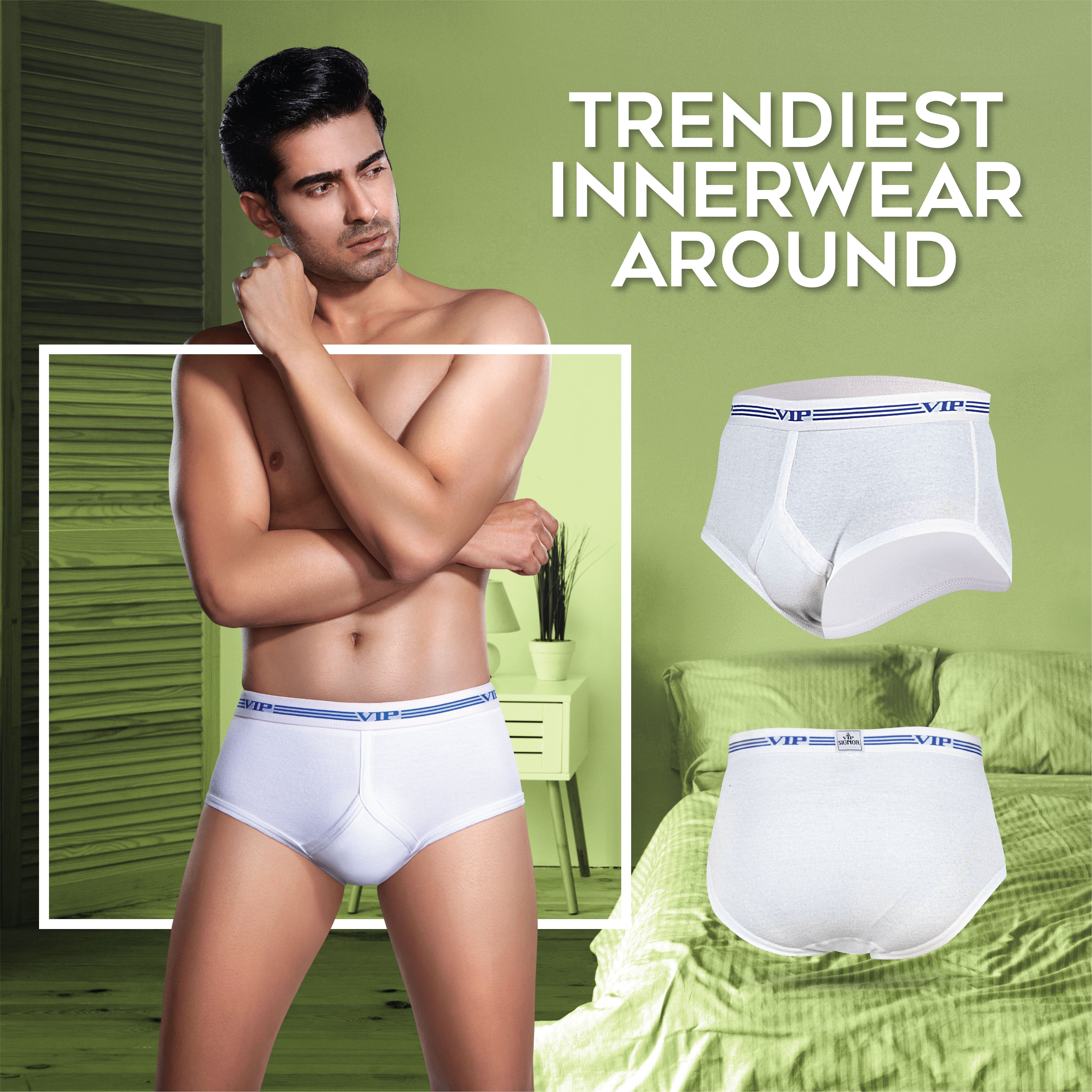 Signor Cotton Briefs for Men - White Colour