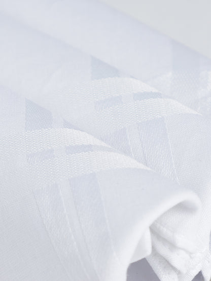 VIP Men's Solid Cotton White Square Classic 01 Handkerchief-Pack of 3