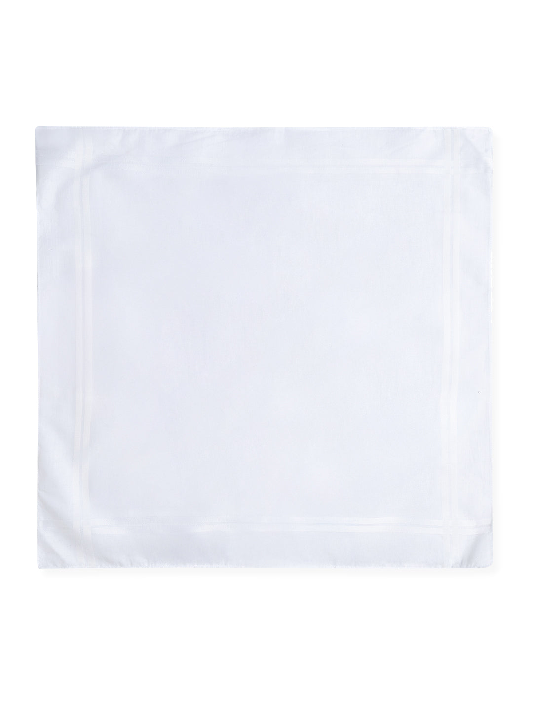 VIP Men's Solid Cotton White Square Classic 01 Handkerchief-Pack of 3