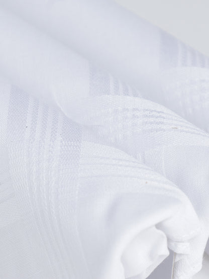 VIP Men's Solid Cotton White Square Premium 01 Handkerchief-Pack of 3