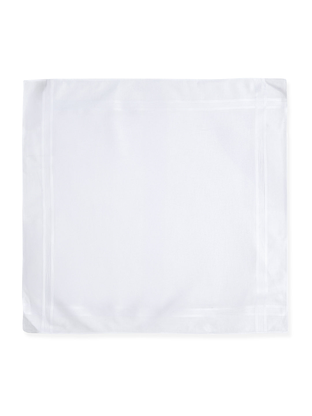 VIP Men's Solid Cotton White Square Premium 01 Handkerchief-Pack of 3