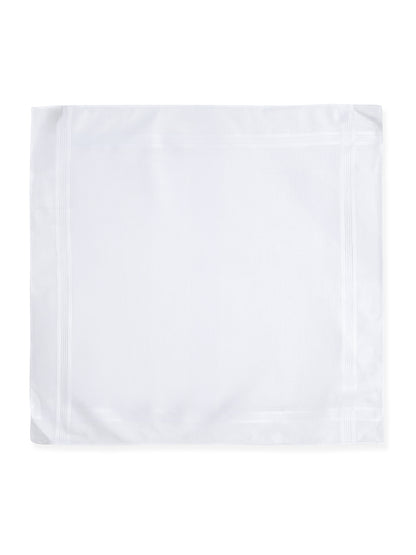VIP Men's Solid Cotton White Square Premium 01 Handkerchief-Pack of 3