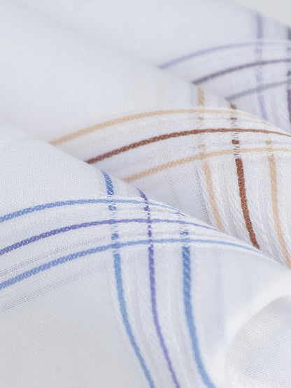 VIP Men's Striped Cotton Assorted Square Premium 02 Handkerchief-Pack of 3