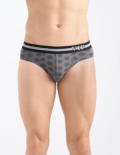 AZURE Men's Printed Cotton Mid Rise Regular Fit  Briefs-Assorted Colours-PO2