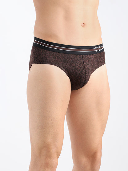 AZURE Men's Printed Cotton Mid Rise Regular Fit  Briefs-Assorted Colours-PO2