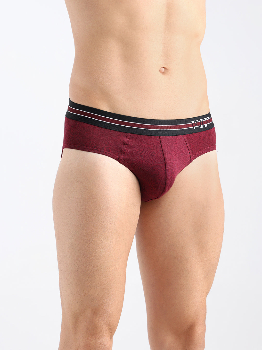 AZURE Men's Printed Cotton Mid Rise Regular Fit  Briefs-Assorted Colours-PO2
