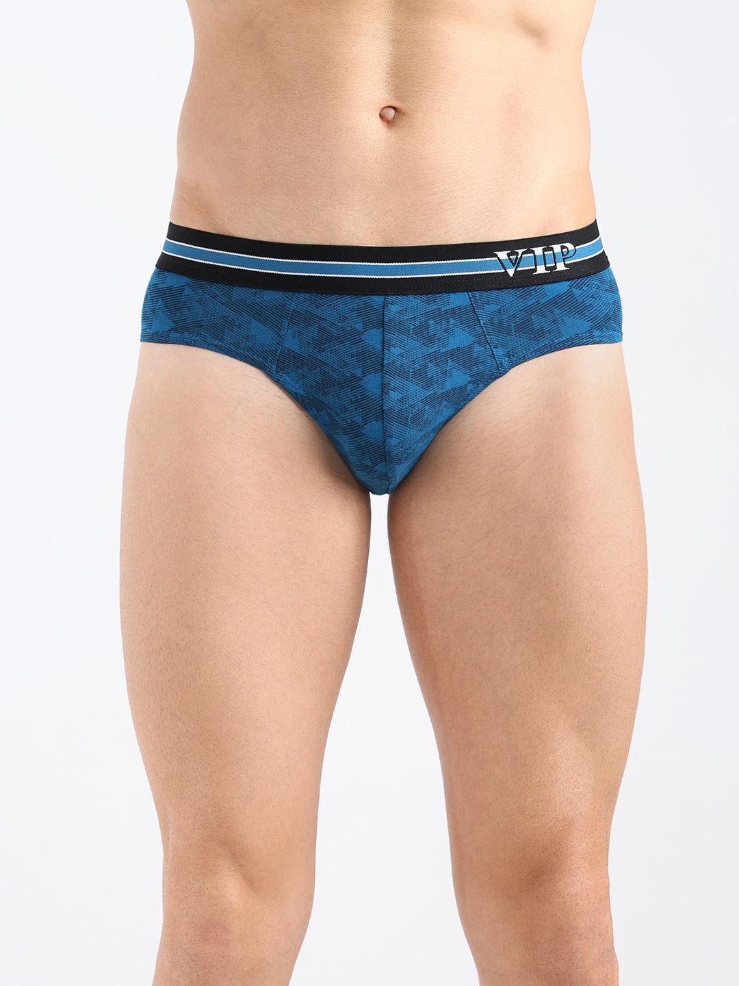 AZURE Men's Printed Cotton Mid Rise Regular Fit  Briefs-Assorted Colours-PO2
