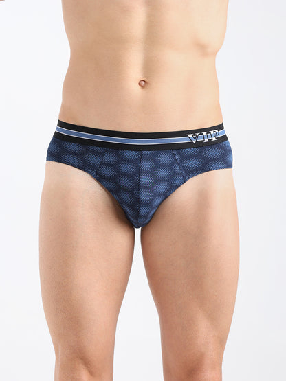 AZURE Men's Printed Cotton Mid Rise Regular Fit  Briefs-Assorted Colours-PO2