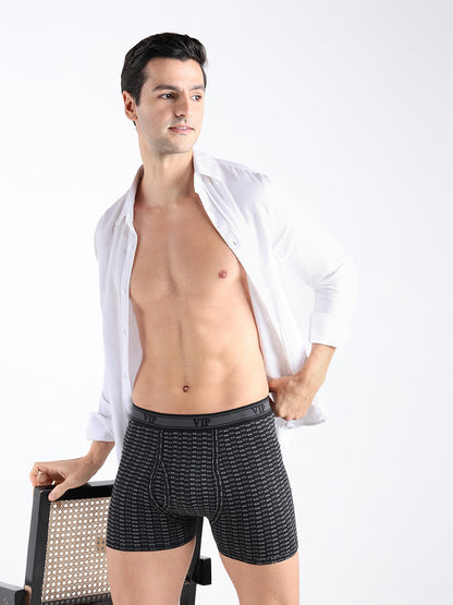 One Up Men's Printed Cotton Mid Rise Regular Fit Trunk-Assorted Colours-Pack of 2