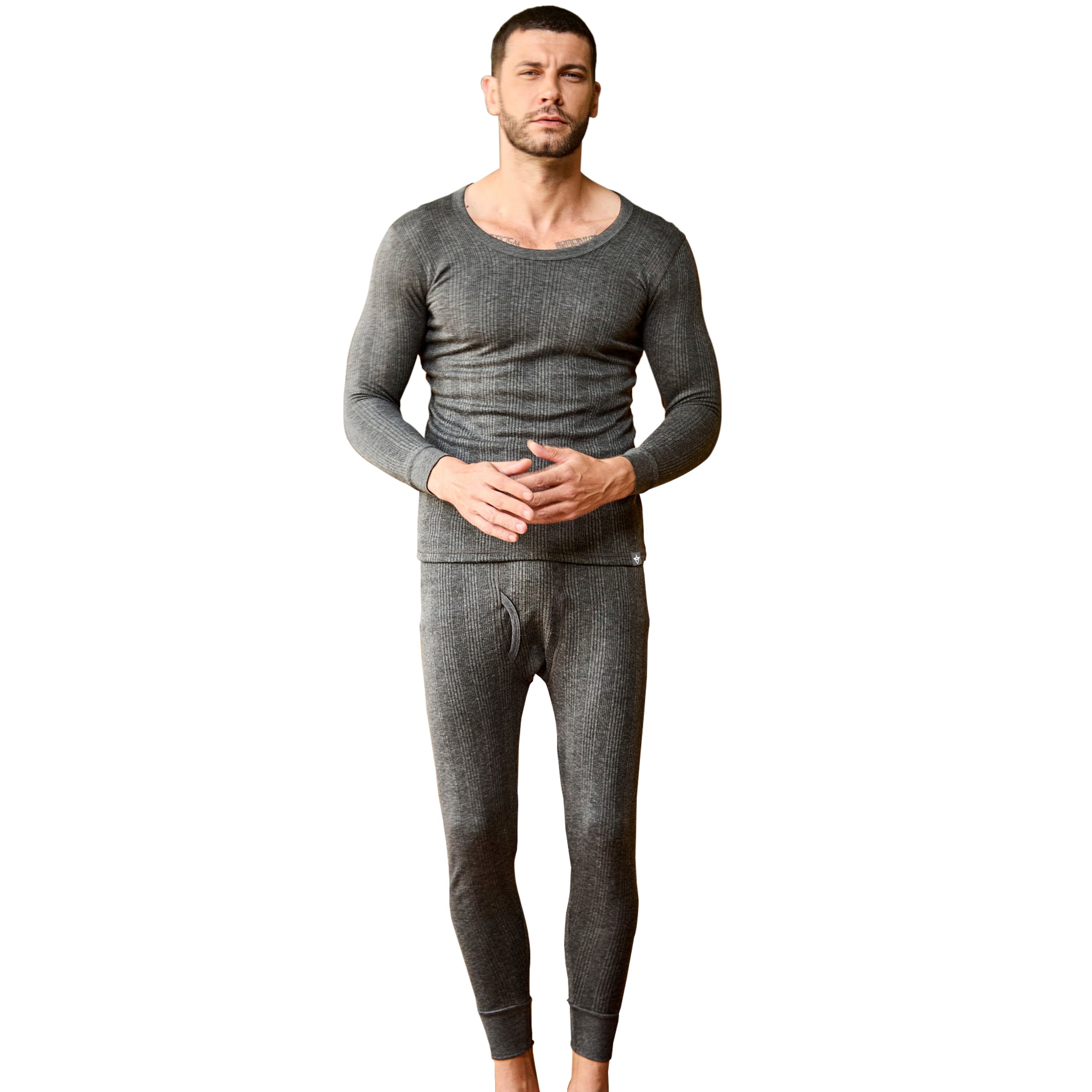 VIP Menƒ??s Cotton Thermal Bottom ƒ??Charcol Melange