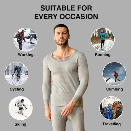 VIP Menƒ??s Round Neck Thermal Top ƒ?? Grey Melange