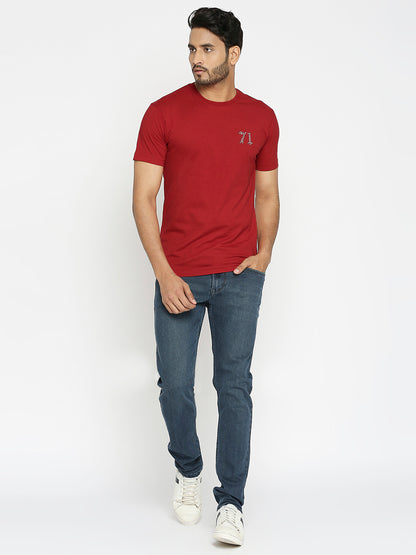 Solid Maroon Everyday Essential Cotton T-Shirt for Men