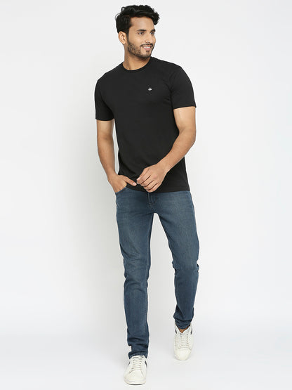 Mens Black Colour Round Neck T-Shirt