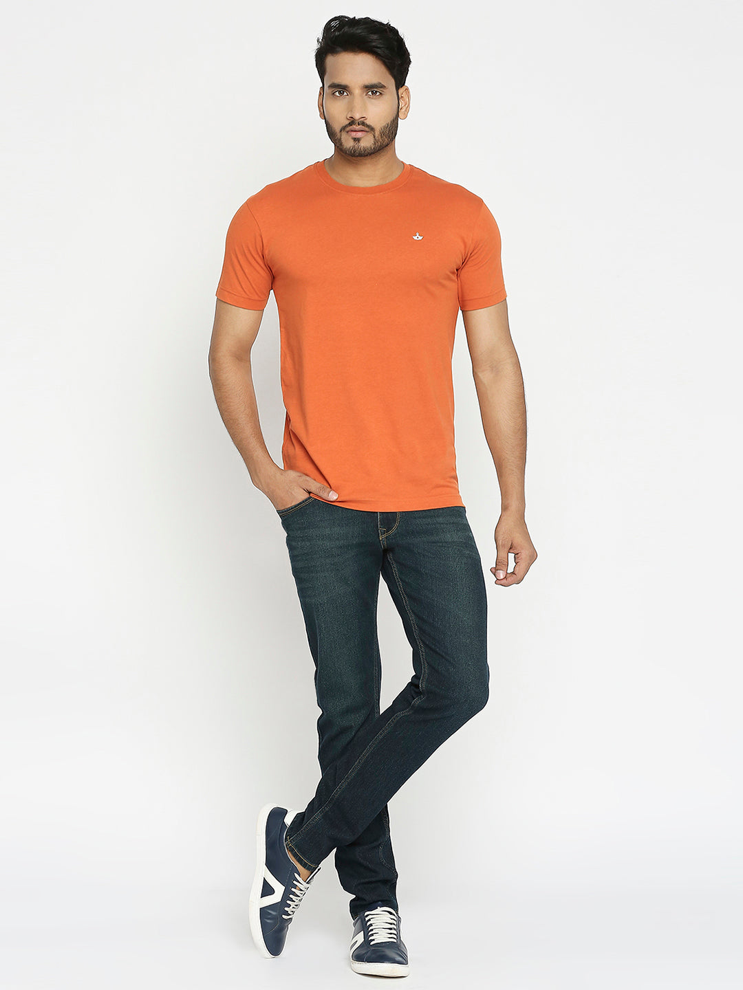 Mens Rusty Colour Round Neck T-Shirt