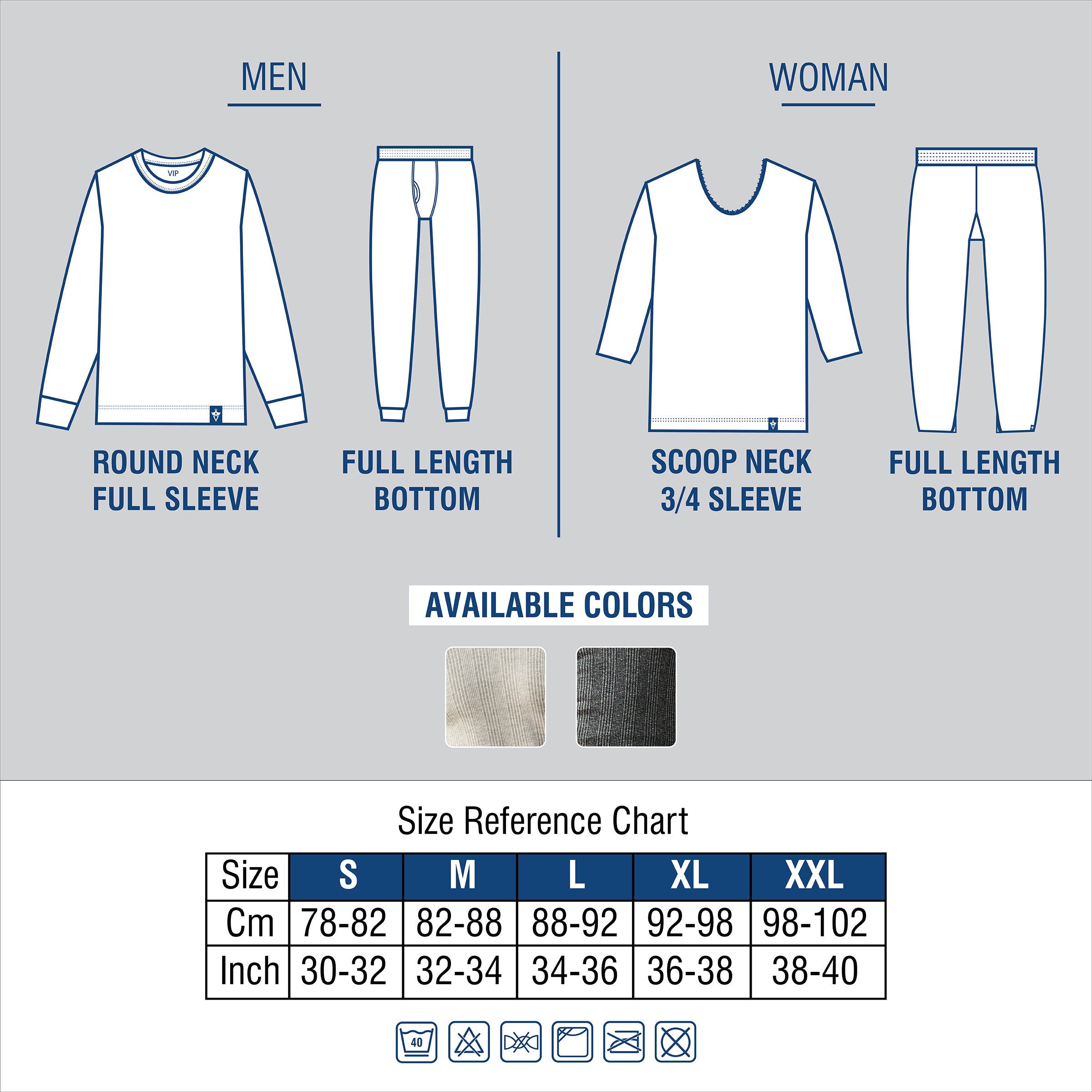 VIP Menƒ??s Round Neck Thermal Top ƒ?? Grey Melange