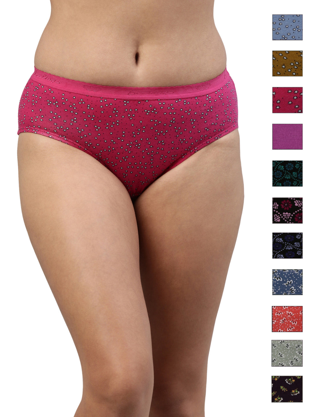 Amelie 104 High Coverage Printed Cotton Hipster Panty - Assorted Colours AS01