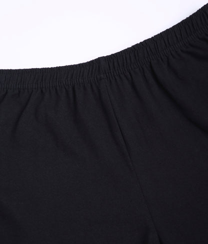 BLACK SOFT COTTON EVERYDAY CAPRI FOR WOMEN
