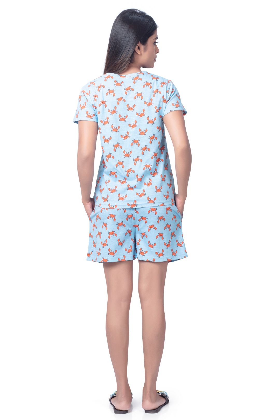 M302 Printed Cotton Comfort Wear Set for Women - T-shirts & Shorts