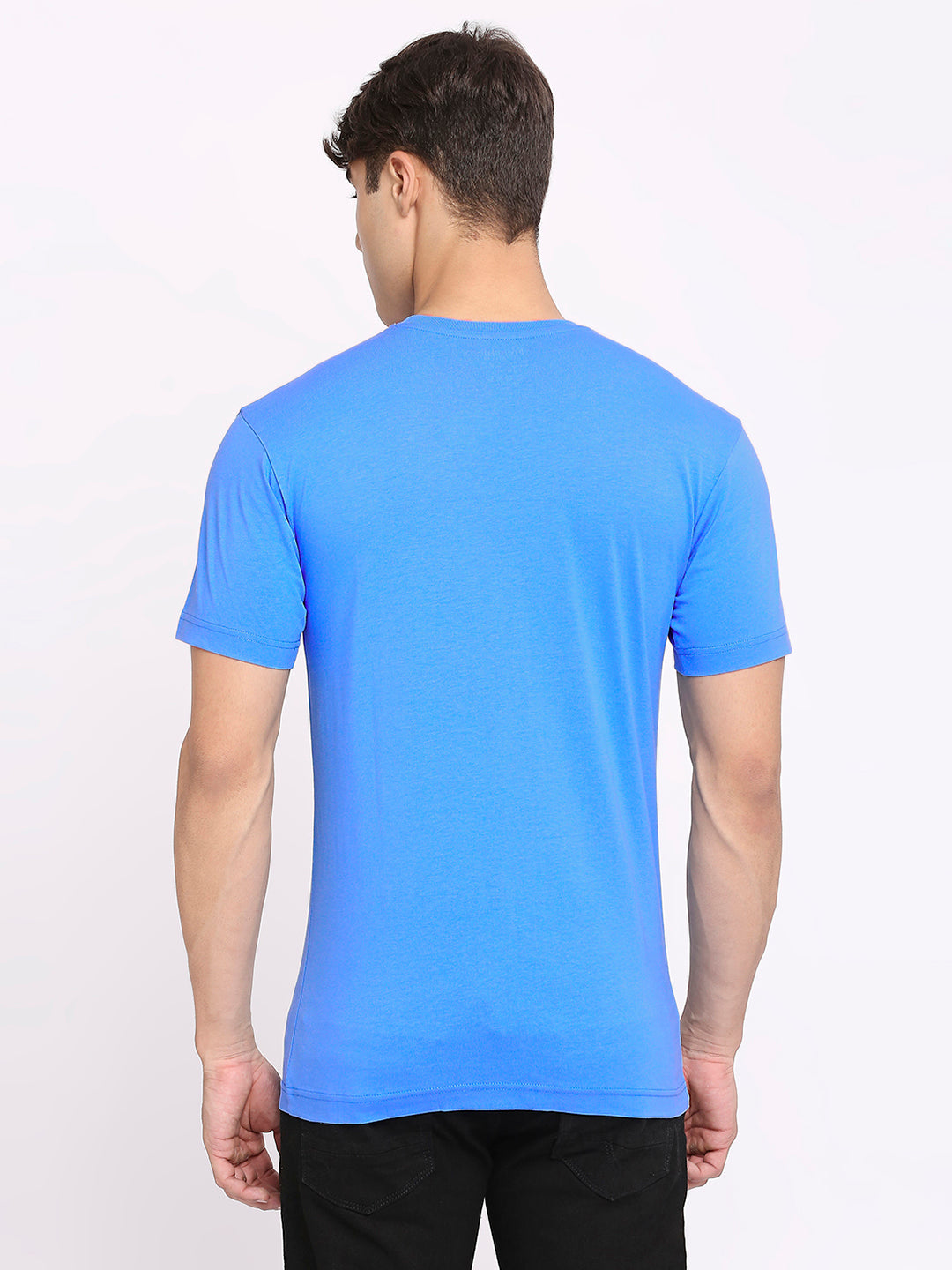 Mens Light Blue Round Neck T-Shirt