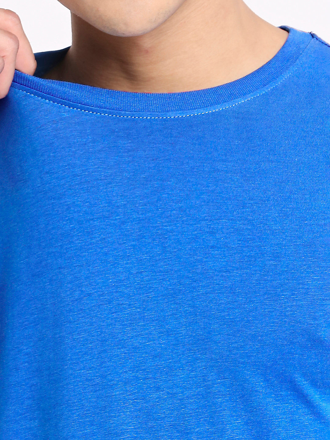 Royal Blue Pure Cotton Round Neck T-Shirt for Men