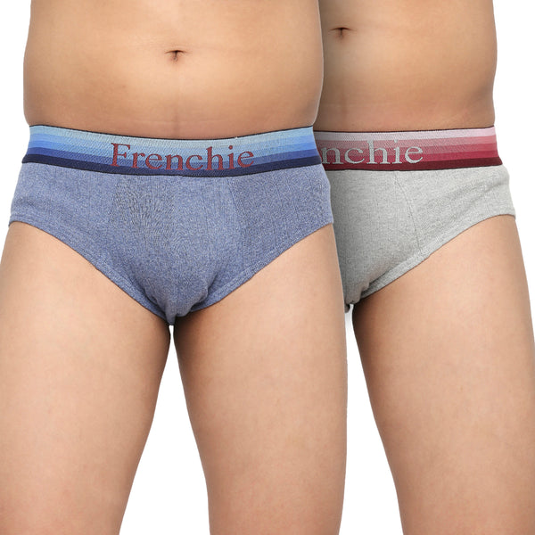 U19 Teenagers Cotton Brief Blue and Gray - Pack of 2
