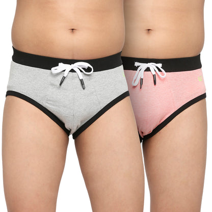 U19 Teenagers Cotton Brief Light Gray and Pink - Pack of 2