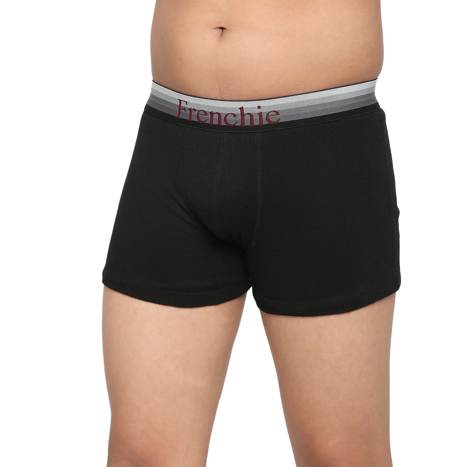 U19 Teenagers Cotton Trunk Black and Wine - Pack of 2