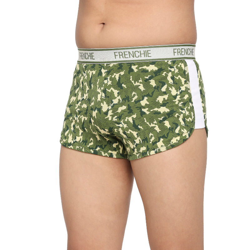 Teenagers Camouflage Print Cotton Trunk Navy and Green - Pack of 2