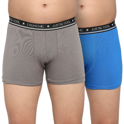 U19 Teenagers Cotton Trunk Gray and Blue - Pack of 2