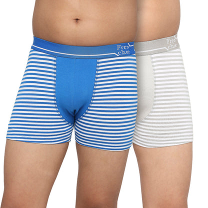 U19 Teenagers Cotton Trunk Gray and Blue - Pack of 2