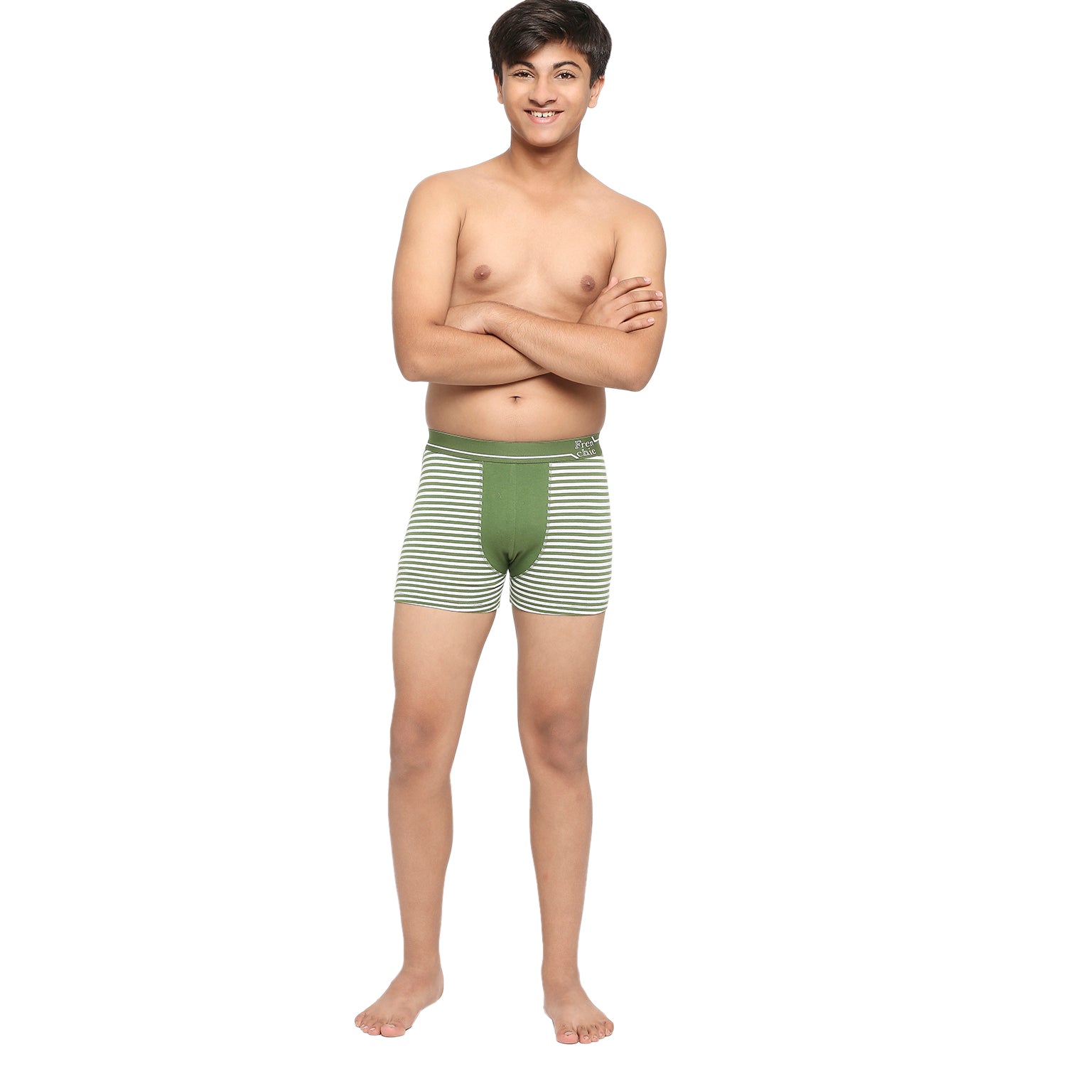 U19 Teenagers Cotton Trunk Navy and Green - Pack of 2