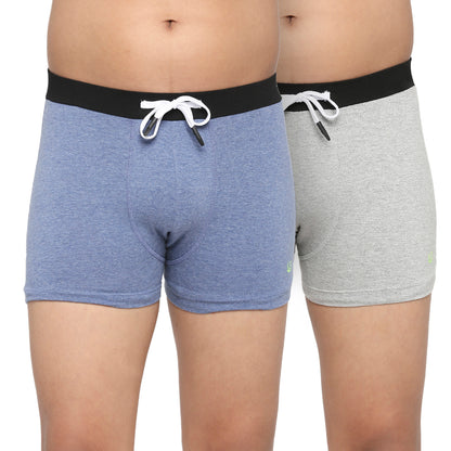 U19 Teenagers Cotton Trunk Light Gray and Blue - Pack of 2